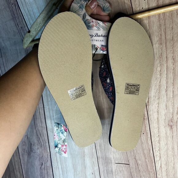 TOMMY BAHAMA Womens Logo Cloth Flip Flops Beach Sandals Blue NWT SIZE 9 - Picture 3 of 6